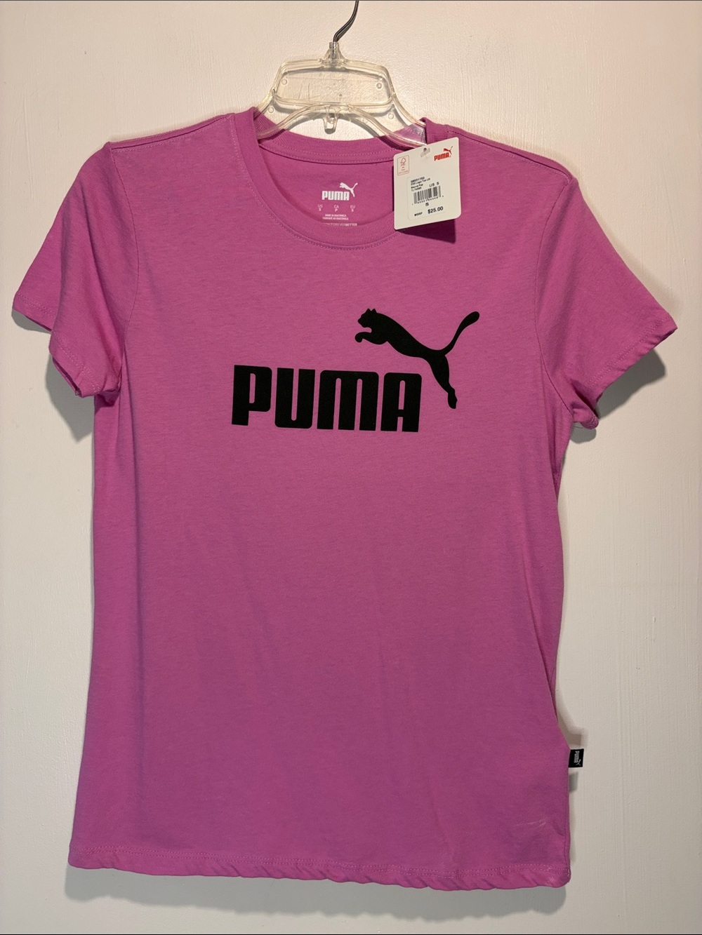 Puma NWT Graphic Logo Baby Tee Maeve Black Fitted Y2K Style Size Small
